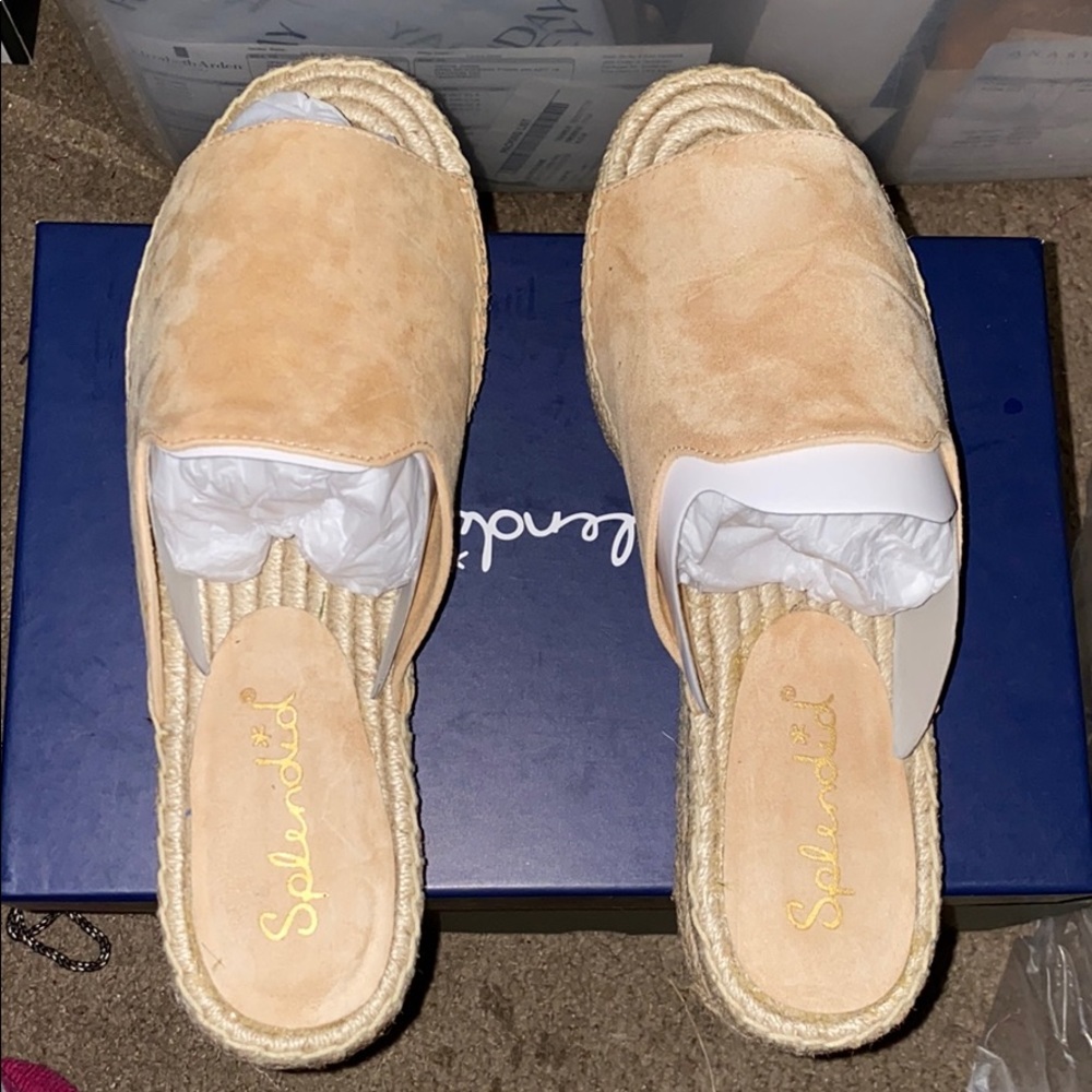 Splendid Nude Suede Franci Espadrille Slide Sandal